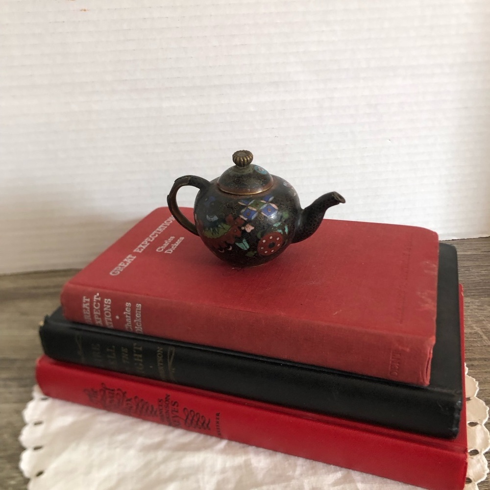 Vintage Multicoloured Cloisonné Mini Teapot